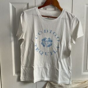 Lucky Brand Codigo Tequila White and Blue Graphic Tee